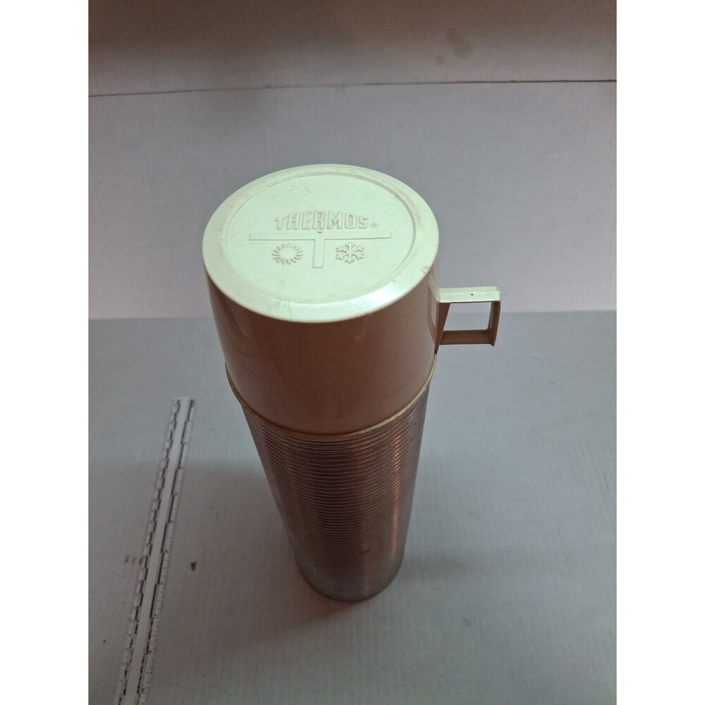 Vintage Aluminum Ribbed Thermos Brand Quart Vacuum Bottle Model 2484 USA